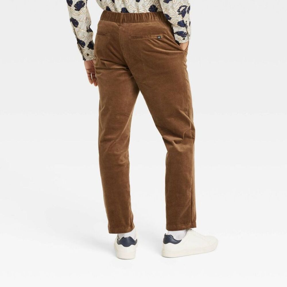 NWT Houston White -  Adult Velvet Straight Trousers - Bro Brown - Picture 2 of 3